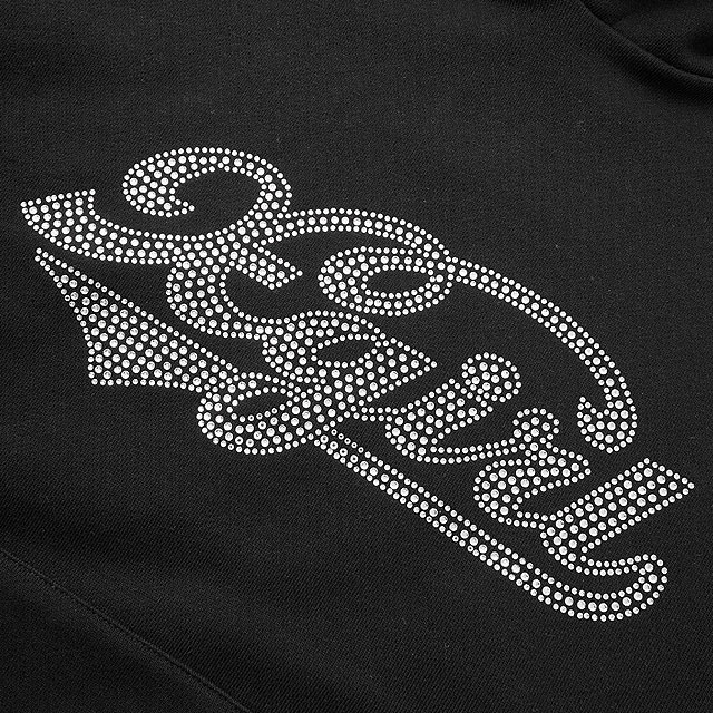 エックスガール X-girl ラインストーン スウェットフーディー 105254012008 FW25 RHINESTONE CURSIVE LOGO SWEAT HOODIE レディース xgirl ブラック 正規取扱店 | X-girl | 03