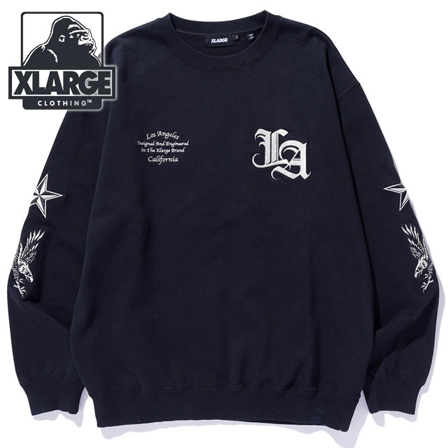 エクストララージ XLARGE クルーネック スウェットシャツ [101254012003 FW25] VARSITY CREWNECK SWEATSHIRT メンズ トップス プルオーバー トレーナー オリーブ 正規取扱店 XLARGE（エクストラ ラージ） クルーネック スウェットシャツ