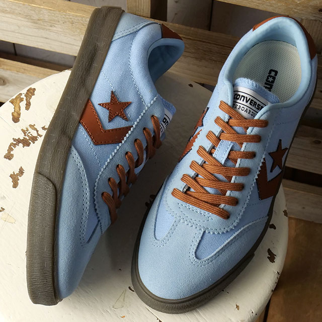 コンバース CONVERSE レディース スニーカー ロードクラシック SK OX 33702660 SS26 スケシュー ライトブルー ブラウン 正規取扱店 | CONVERSE | 01