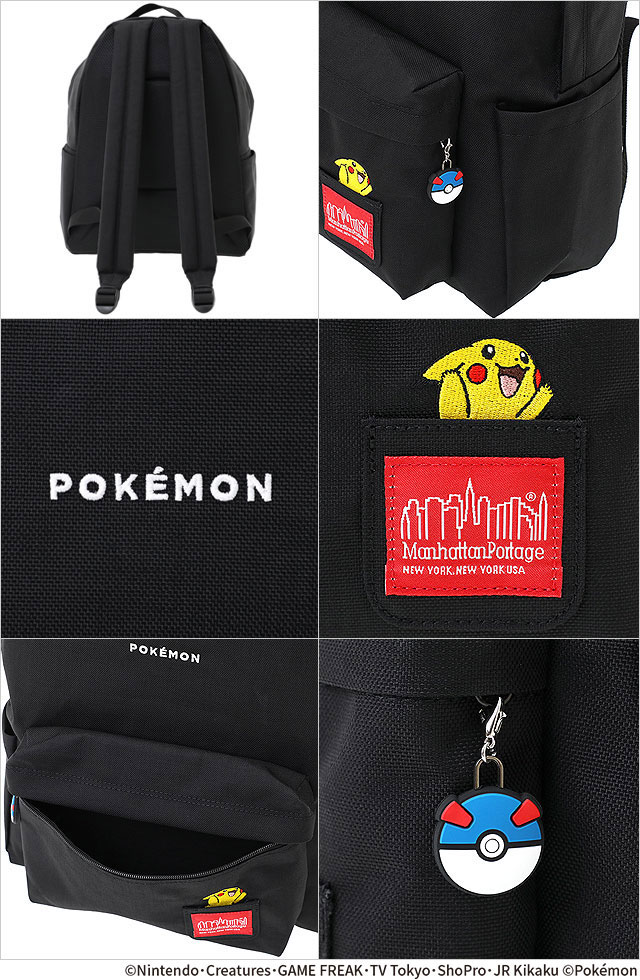 マンハッタンポーテージ Manhattan Portage バッグ ポケモン MP1210-3PKMN25 SS26 BIG APPLE BACKPACK (MD) VER 3 ポケットモンスター ブラック 正規取扱店 | Manhattan Portage | 02