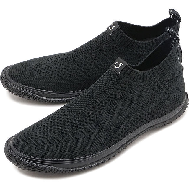 返品交換送料無料 スピングル SPINGLE スニーカー メンズ スリッポン SP528-145 SS26 SP-528 日本製 ナイロン ジャガードニット ブラック ブラック 正規取扱店 | SPINGLE