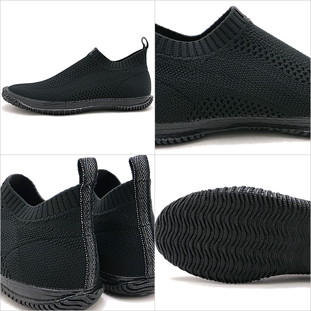 返品交換送料無料 スピングル SPINGLE スニーカー メンズ スリッポン SP528-145 SS26 SP-528 日本製 ナイロン ジャガードニット ブラック ブラック 正規取扱店 | SPINGLE | 02