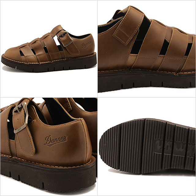 ダナー Danner レザーサンダル メンズ ピトック グルカ フレックス D217010 SS26 PITTOCK GURUKHA FLEX 日本製 ビブラムソール ブラウン NATURAL 正規取扱店の画像