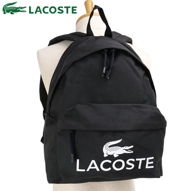 ラコステ LACOSTE リュックサック バックパック NU5182ZT-000 SS26 BACKPACK デイパック タウン 通勤通学 ビッグロゴ 黒 ブラック 正規取扱店 | LACOSTE