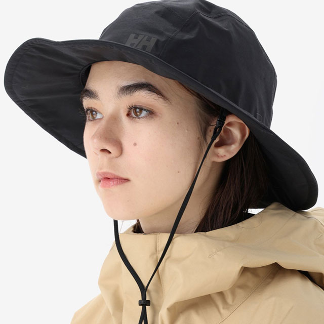 ヘリーハンセン HELLY HANSEN HHレインハット HC92560-K SS26 HH Rain Hat メンズ・レディース 帽子 アウトドア 防水透湿 黒 ブラック  正規取扱店 | HELLY HANSEN | 03