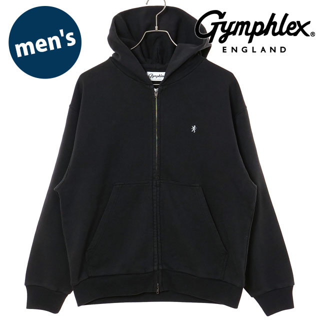 ジムフレックス Gymphlex ジップフーディー #GY-C0537 AUR SS26 ZIP HOODIE トップス スウェットパーカー 無地 DK.CHARCOAL(OFF-WHITE) 正規取扱店