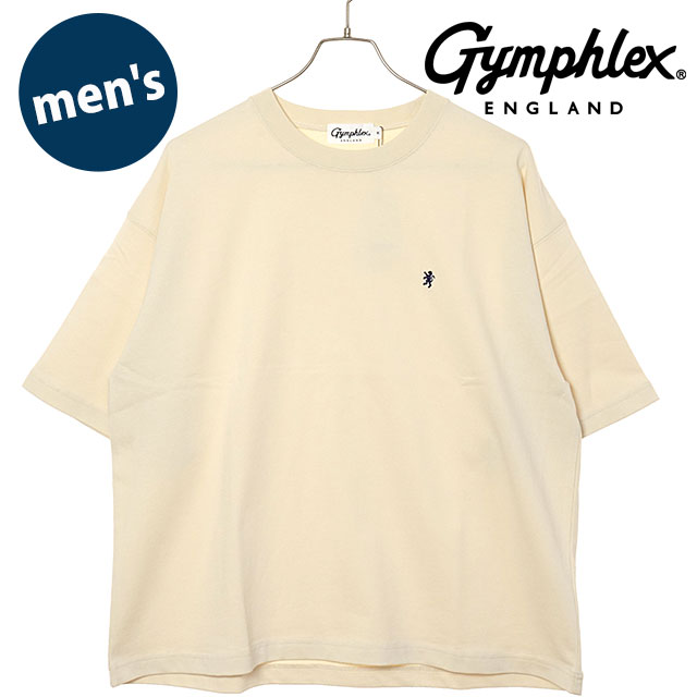 ジムフレックス Gymphlex メンズ クルーネック ショートスリーブTシャツ #GY-C0441 DDH SS26 CREW NECK S S T-SHIRT ホワイト系 IVORY(NAVY)  正規取扱店 | GYMPHLEX