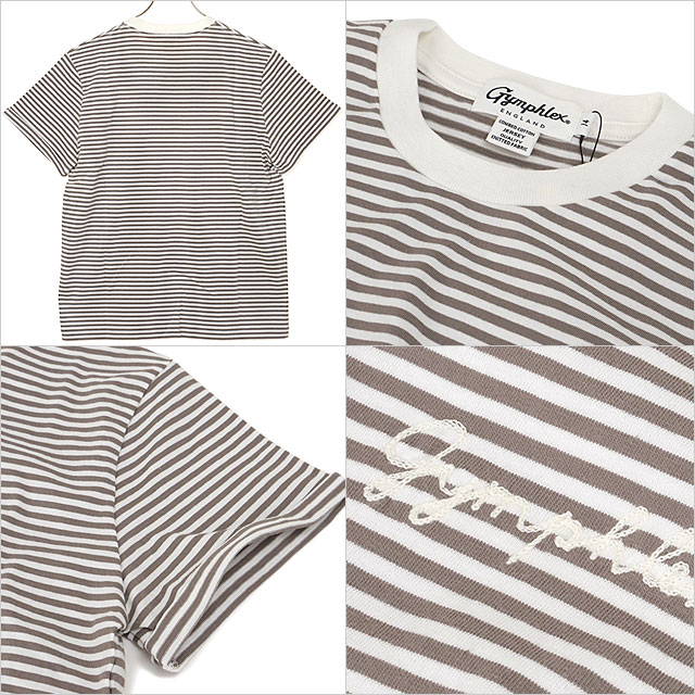 ジムフレックス Gymphlex レディース ショートスリーブ Tシャツ #GY-C0446 COM SS26 S S T-SHIRT ホワイト ベージュ WHITE TAUPE-STRIPE(WHITE)  正規取扱店 | GYMPHLEX | 02