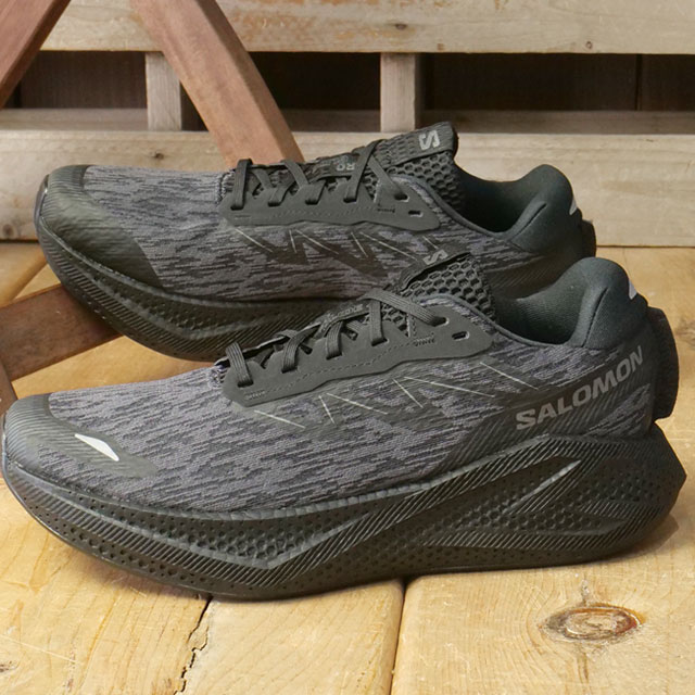 サロモン SALOMON スニーカー メンズ エアロ グライド 4 [L49146900 FW26] AERO GLIDE 4 ランニングシューズ 軽量 BLACK BLACK ASPHALT 正規取扱店 | SALOMON | 01
