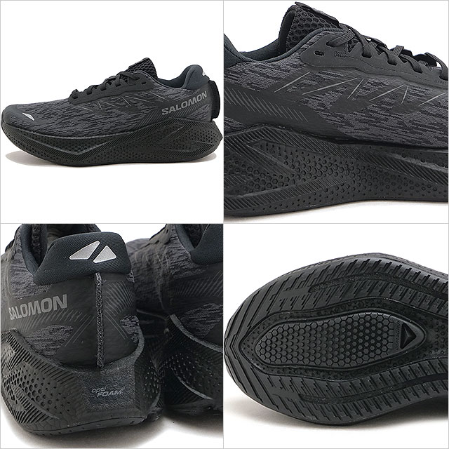 サロモン SALOMON スニーカー メンズ エアロ グライド 4 [L49146900 FW26] AERO GLIDE 4 ランニングシューズ 軽量 BLACK BLACK ASPHALT 正規取扱店 | SALOMON | 02