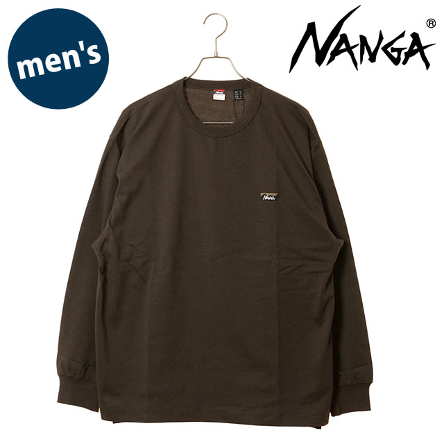 ナンガ NANGA メンズ エコハイブリッド ボックスロゴ 刺繍 長袖Tシャツ NW2411-1G803 ECO HYBRID BOX LOGO EMBROIDERY L S TEE ロンT エコ素材 BRN 正規取扱店 | NANGA | 01