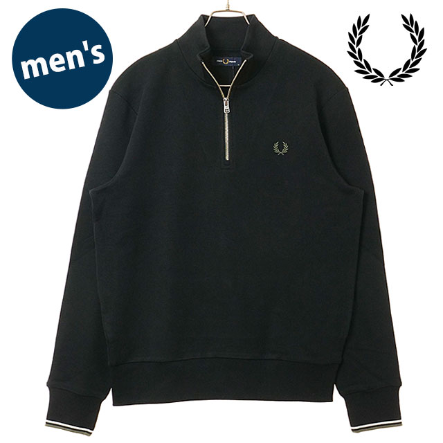 フレッドペリー FRED PERRY メンズ ハーフジップ スウェットシャツ M3574-W54 HALF ZIP SWEATSHIRT 裏毛 コットン カジュアル 黒 BLK ECR LRLWGREN 正規取扱店 | FRED PERRY | 04