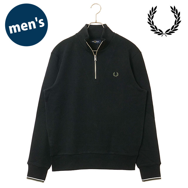 フレッドペリー FRED PERRY メンズ ハーフジップ スウェットシャツ M3574-W54 HALF ZIP SWEATSHIRT 裏毛 コットン カジュアル 黒 BLK ECR LRLWGREN 正規取扱店 | FRED PERRY | 05