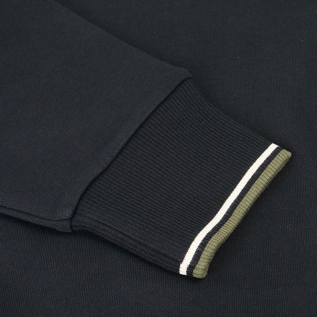 フレッドペリー FRED PERRY メンズ ハーフジップ スウェットシャツ M3574-W54 HALF ZIP SWEATSHIRT 裏毛 コットン カジュアル 黒 BLK ECR LRLWGREN 正規取扱店 | FRED PERRY | 03