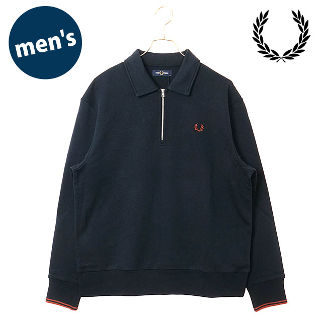 フレッドペリー FRED PERRY メンズ ハーフジップ ポロスウェットシャツ M2426-608 HALF ZIP COLLARED SWEATSHIRT 裏毛 リラックスフィット 紺 NAVY 正規取扱店 | FRED PERRY | 05