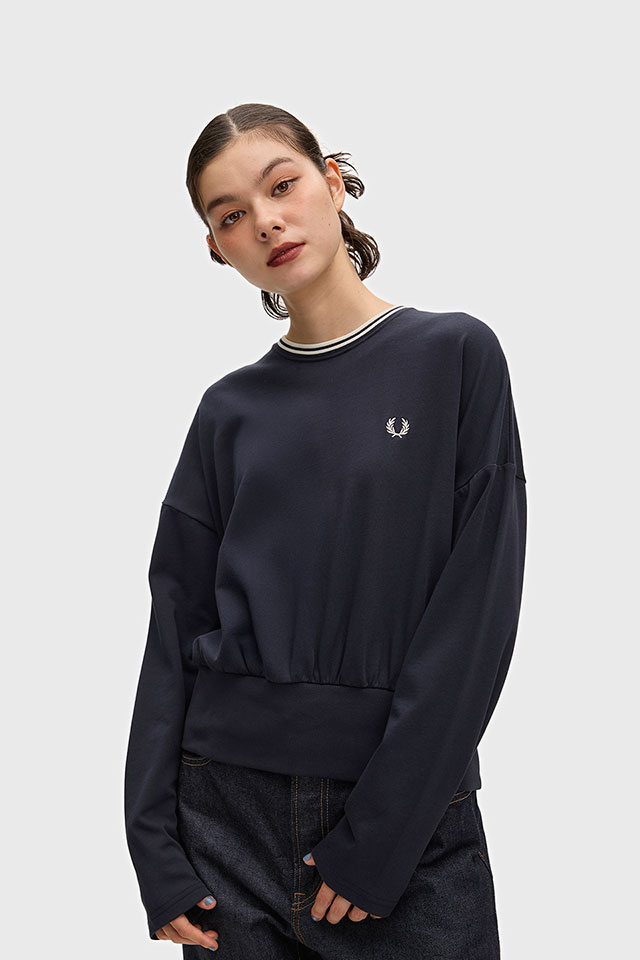 フレッドペリー FRED PERRY レディース ツインティップ 長袖Tシャツ G3133-608 TWIN TIPPED L S T-SHIRT ウィメンズ コットン クルーネック ロンT 正規取扱店 | FRED PERRY