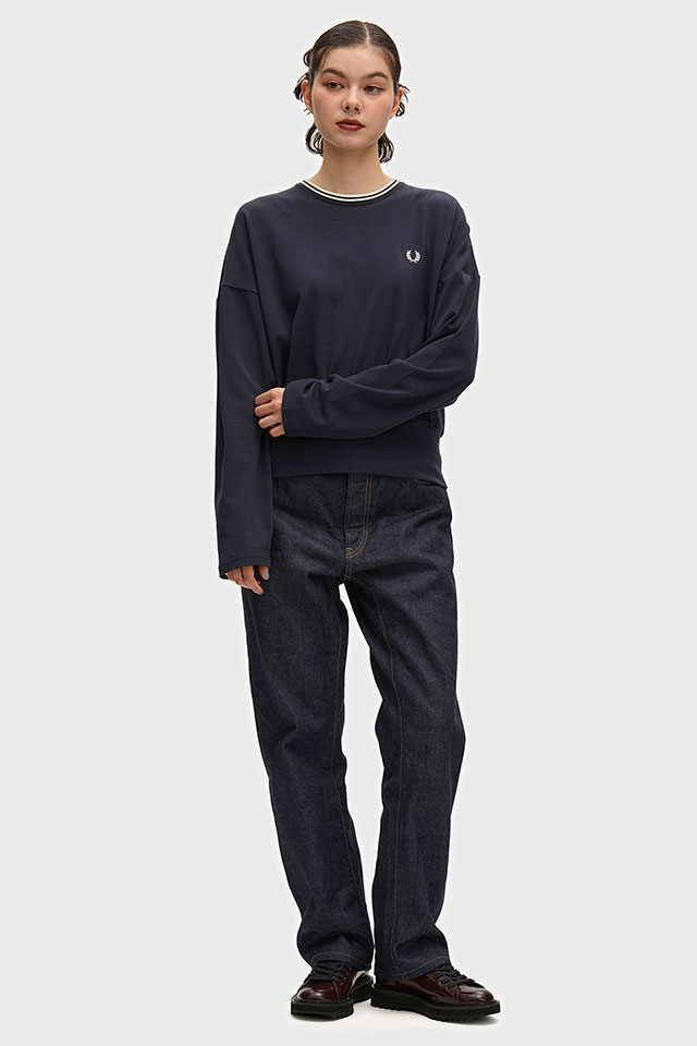 フレッドペリー FRED PERRY レディース ツインティップ 長袖Tシャツ G3133-608 TWIN TIPPED L S T-SHIRT ウィメンズ コットン クルーネック ロンT 正規取扱店 | FRED PERRY | 01