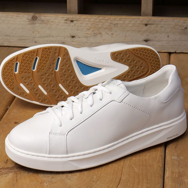 クラークス Clarks スニーカー メンズ コードCレース 26320124 Code C Lace 靴 カジュアル ローカット レザーシューズ 白 White-Leather 正規取扱店 | Clarks | 01