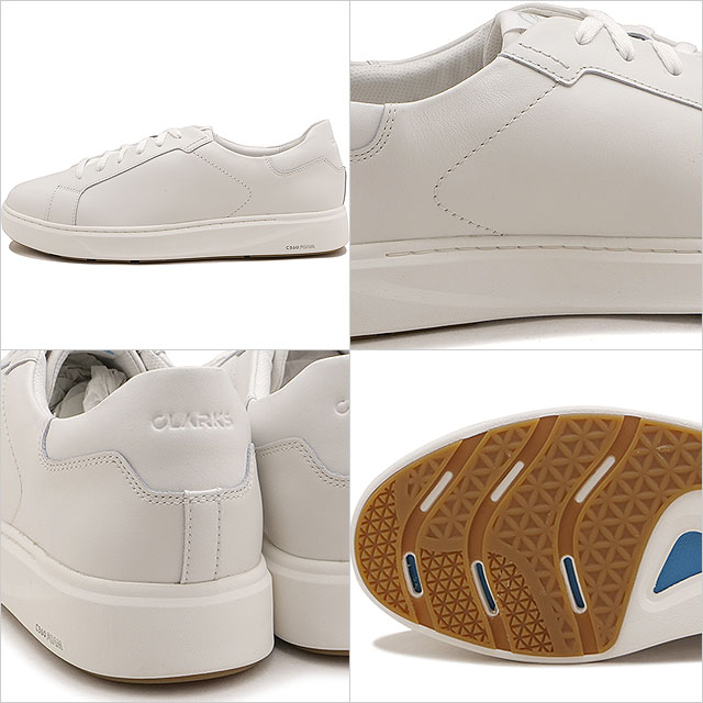 クラークス Clarks スニーカー メンズ コードCレース 26320124 Code C Lace 靴 カジュアル ローカット レザーシューズ 白 White-Leather 正規取扱店 | Clarks | 02