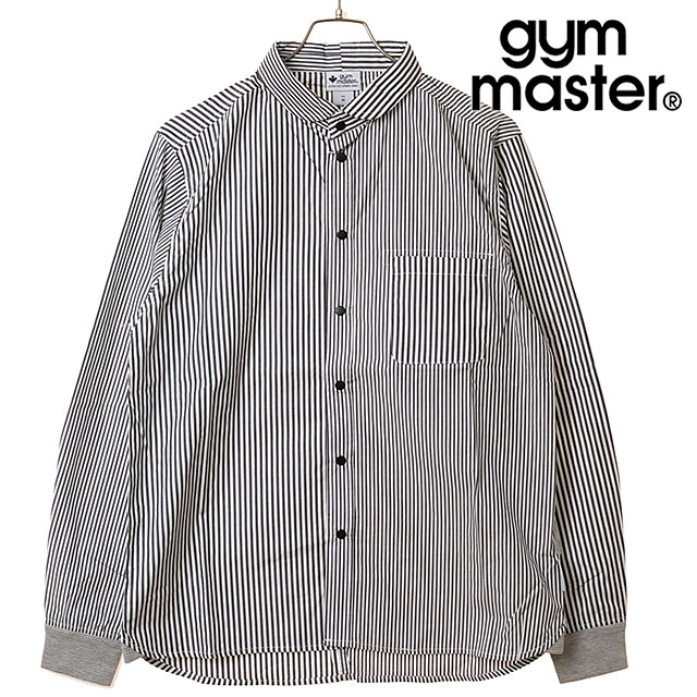 ジムマスター GYM MASTER 2WAYショールカラーL Sシャツ G233732-04 メンズ レディース ストライプシャツ 長袖シャツ 綿100% 秋冬新作 正規取扱店 | gym master