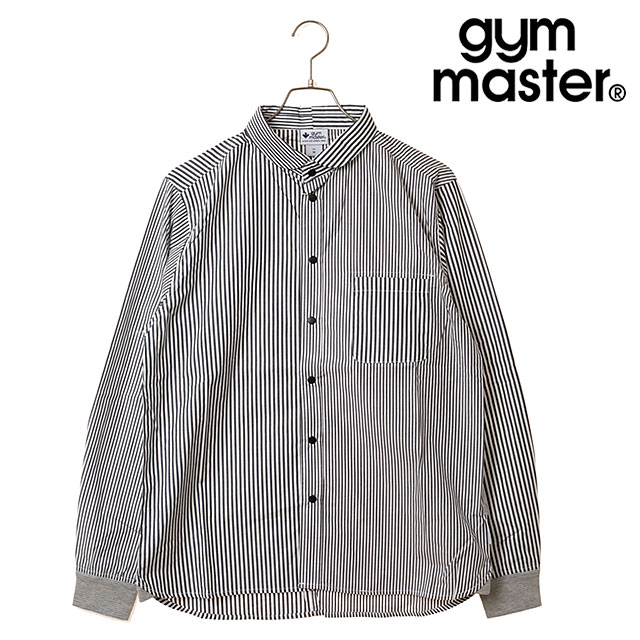 ジムマスター GYM MASTER 2WAYショールカラーL Sシャツ G233732-04 メンズ レディース ストライプシャツ 長袖シャツ 綿100% 秋冬新作 正規取扱店 | gym master | 01