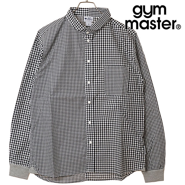 ジムマスター GYM MASTER 2WAYショールカラーL Sシャツ G233732-05 メンズ レディース チェックシャツ 長袖シャツ 綿100% 秋冬新作 ブラックギンガム 正規取扱店 | gym master
