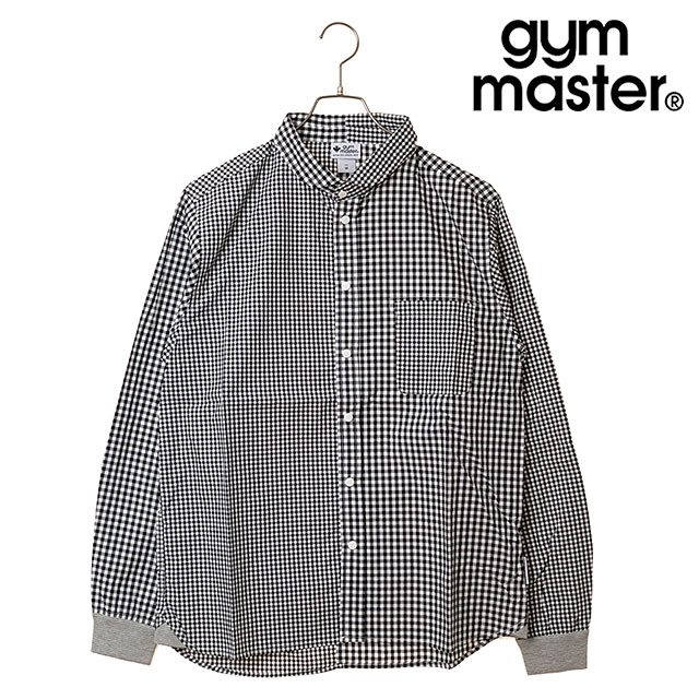 ジムマスター GYM MASTER 2WAYショールカラーL Sシャツ G233732-05 メンズ レディース チェックシャツ 長袖シャツ 綿100% 秋冬新作 ブラックギンガム 正規取扱店 | gym master | 01
