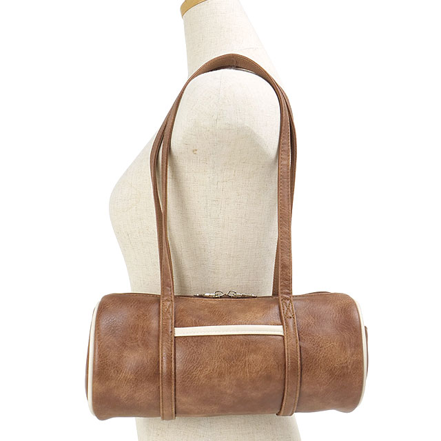プーマ PUMA ドラムバッグ J20511 DRUM BAG レディース ユニセックス VINTAGEシリーズ ミニバッグ ハンドバッグ ボストン風 通学 旅行 秋冬 ブラウン 正規取扱店