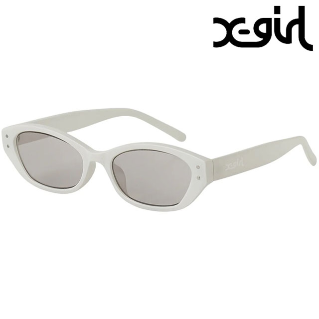 �G�b�N�X�K�[�� X-girl �t�H�b�N�X�t���[�� �T���O���X 105251054024 SS25 FOX FRAME SUNGLASSES ���f�B�[�X UV�J�b�g �В��P�[�X�t�� �y�� WHITE ���K�戵�X