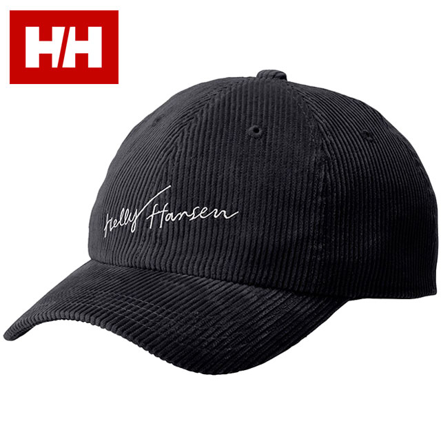 ヘリーハンセン HELLY HANSEN コーデュロイロゴキャップ HC92592-K FW25 Corduroy Logo Cap 帽子 フリーサイズ サイズ調節可能 ブラック 正規取扱店 | HELLY HANSEN