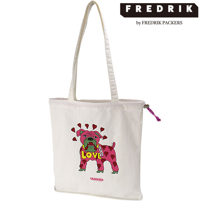 フレドリック FREDRIK トートバッグ イージー YMドッグ FPCV-TT25-WHNO SS25 EASY YM DOG メンズ・レディース 鞄 巾着バッグ 犬 イラスト WHITE  正規取扱店 | FREDRIK PACKERS | 01