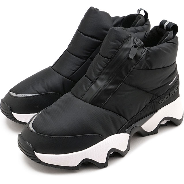ソレル SOREL ブーツ キネティックインパクト パフィージップ ウォータープルーフ NL5044-012 FW25 W KINETIC IMPACT PUFFY ZIP WP Black Black 正規取扱店 | SOREL