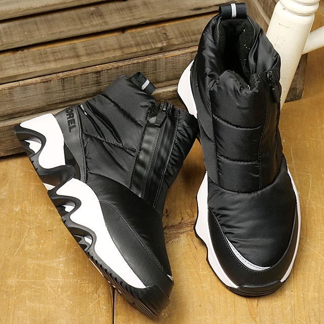 ソレル SOREL ブーツ キネティックインパクト パフィージップ ウォータープルーフ NL5044-012 FW25 W KINETIC IMPACT PUFFY ZIP WP Black Black 正規取扱店 | SOREL | 01