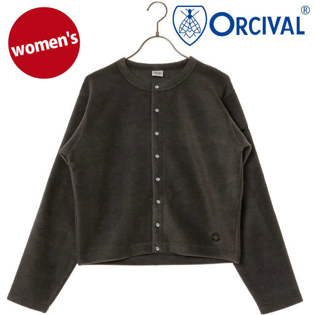 オーシバル ORCIVAL クルーネック カーディガン OR-C0378-EFC FW25 CREW NECK CARDIGAN 羽織り 長袖 軽量 フリース TOP-GREY 正規取扱店