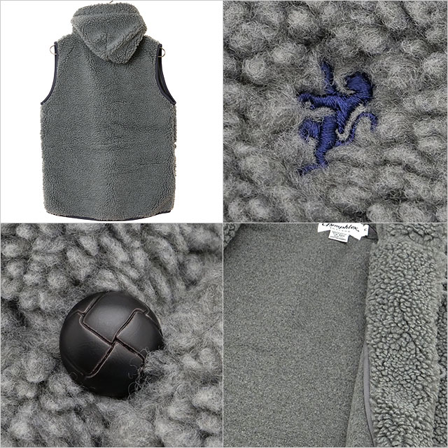 ジムフレックス Gymphlex ボアフーデッドベスト #J-1069 BOA FW25 BOA HOODED VEST メンズ アウター 前ボタン DK.HEATHER-GREY(NAVY) 正規取扱店 | GYMPHLEX | 02