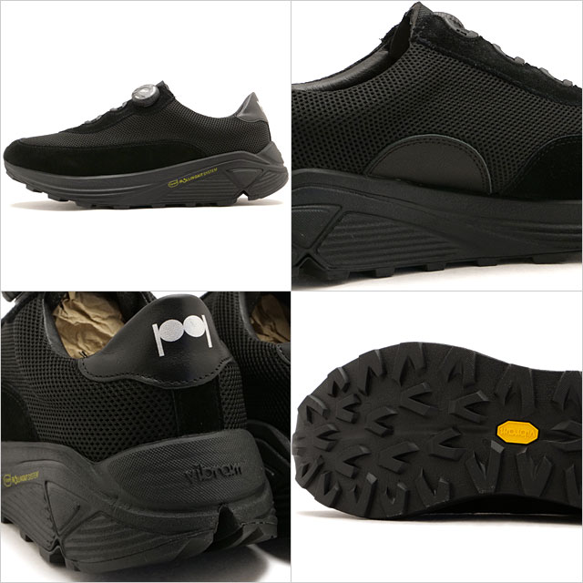 ピージー PG スニーカー ニュードーン 252PG0019-T FW25 NEW DAWN メンズ 靴 男性用 ダイヤル式フリーロック メッシュシューズ ビブラムソール BLK 正規取扱店 | PG（ファッション） | 02