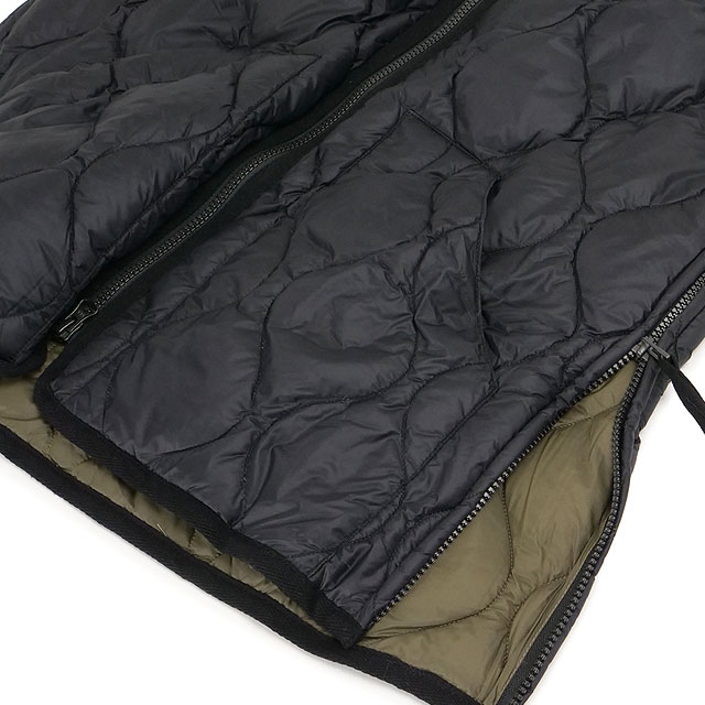 タイオン TAION ミリタリー Vネックダブルジップダウンベスト TAION-001ALSZML-1 FW25 U MILITARY V NECK W-ZIP DOWN VEST インナーダウン BLACK 正規取扱店 | TAION | 03