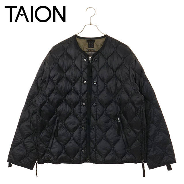 タイオン TAION ミリタリー M65ライナーダブルジップショートダウンジャケット TAION-M65LSZBML-1SHORT FW25 ソフトシェル BLACK 正規取扱店 | TAION | 01