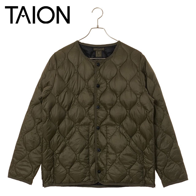 TAION（タイオン） ミリタリー クルーネックダウンジャケット TAION