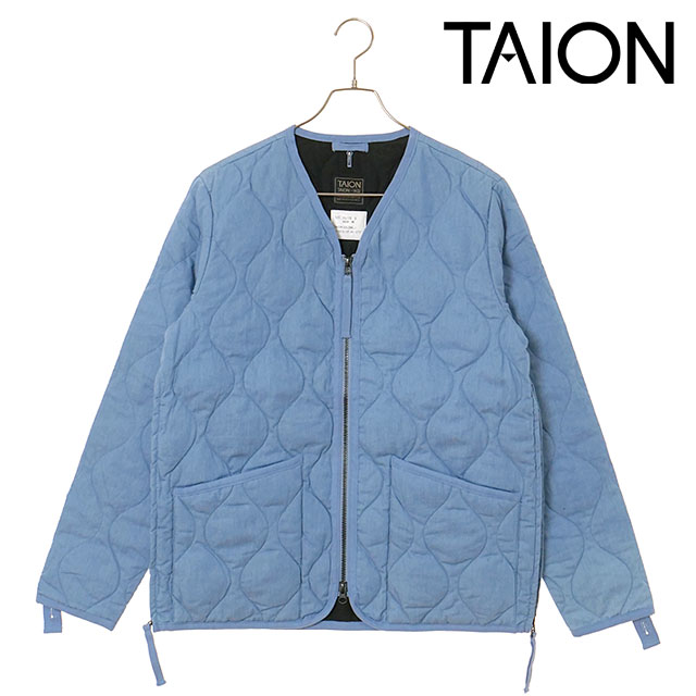 TAION（タイオン） ミリタリー ダブルジップVネックダウンジャケット