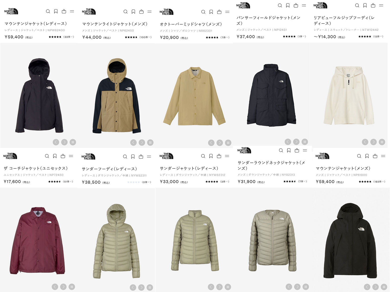THE NORTH FACE ザ ノースフェイス メンズ サンダーラウンド