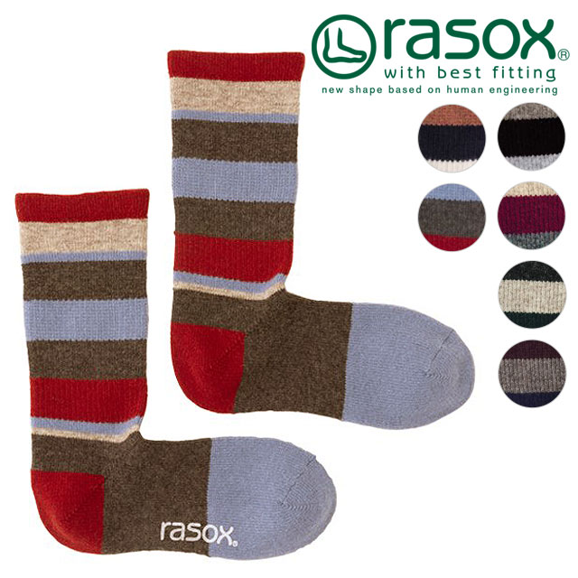 rasox ラソックス メンズ・レディース 靴下 ソックス マルチボーダー ウール・クルー CA152CR03 ラソックス rasox  :10045978:SHOETIME - 通販 - Yahoo!ショッピング