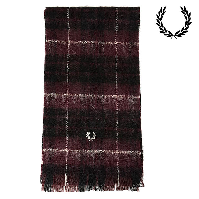 FRED PERRY（フレッドペリー） ブラッシュト ウール タータンスカーフ