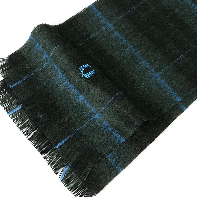 値下げBrushed Wool Tartan Scarfフレッドペリー　マフラー FRED PERRY フレッドペリー ブラッシュト ウール タータン