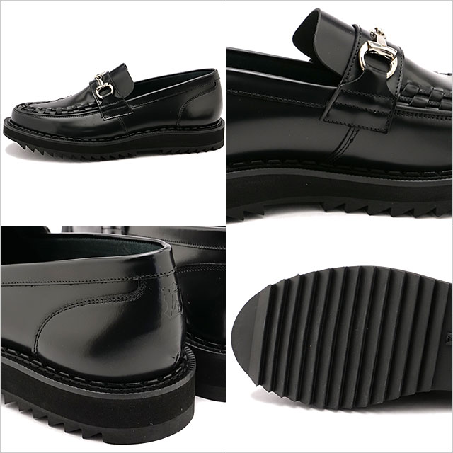 【ジョージ】 ジョージコックス GEORGE COX RIPPLE INTERLACE LOAFER BLACK