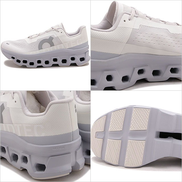 【関税込み】On ホワイト＆グレー Cloudmonster スニーカー On オン メンズ スニーカー 【On Running Cloudmonster Undyed