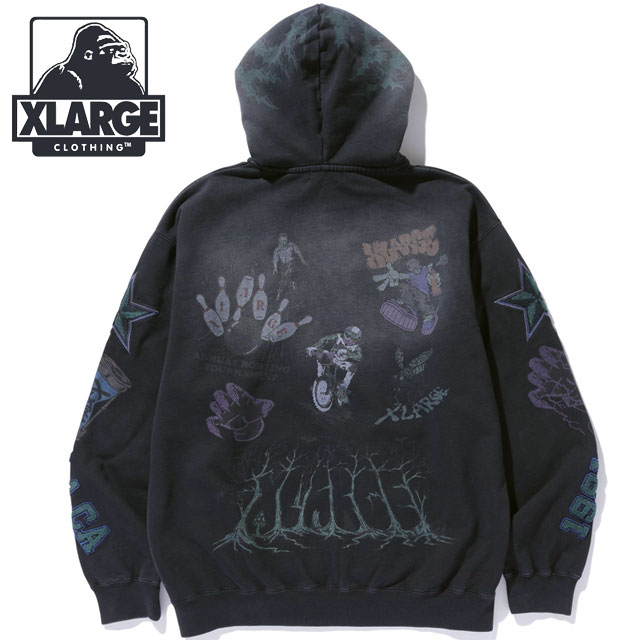 XLARGE（エクストラ ラージ） マルチロゴ ジップアップフーデッド