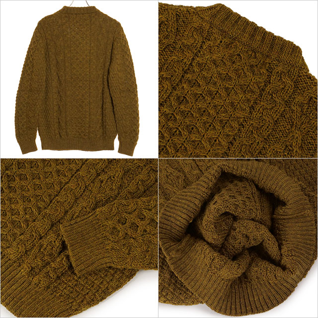 ケリーウーレンミルズ KERRY WOOLLEN MILLS メンズ アランケーブル クルーネックセーター KW-0001 FW23 ARAN CABLE CREW NECK SWEATER トップス ニット 英国製｜mischiefstyle｜08