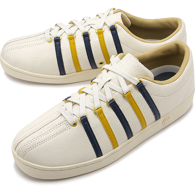 ケースイス K-SWISS メンズ スニーカー クラシック 88 VTG CRK 02248 36102340 SS23 靴 シューズ レザー Off White Navy Yellow 白 ホワイト系