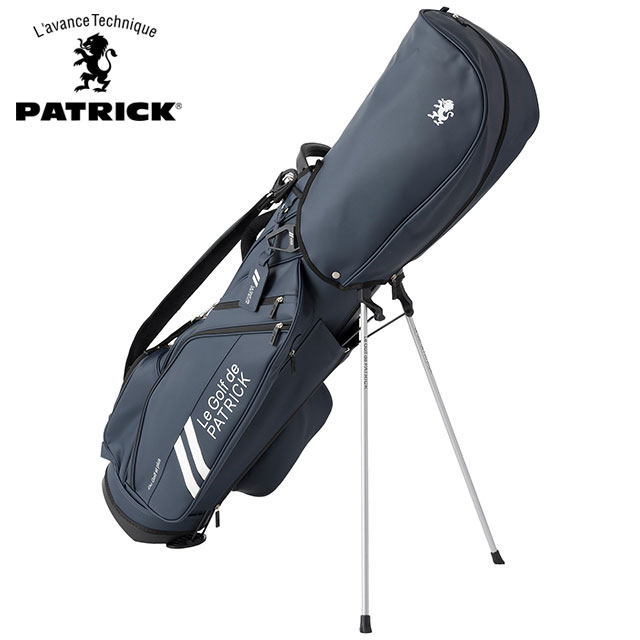 パトリック ゴルフ PATRICK GOLF キャディバッグ 222-612 SS23 CADDIE BAG メンズ・レディース 9型 スタンド NVY 紺 ネイビー系｜mischiefstyle